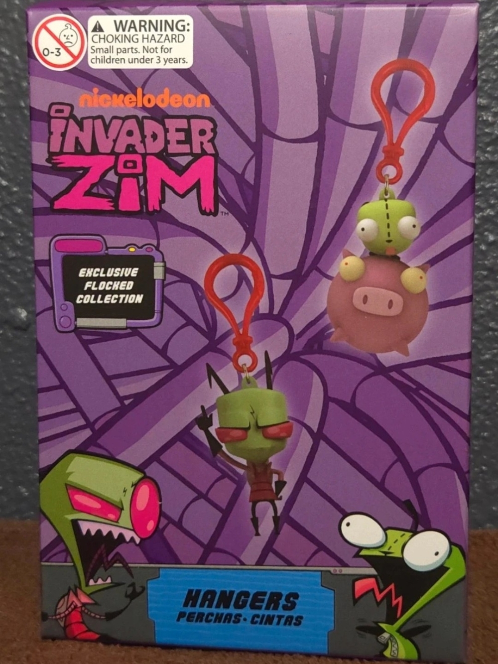 Nickelodeon Invader Zim Flocked Character Hangers - Purple, Green, Pink